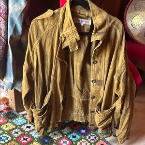 Free People Tan Military Field Jacket